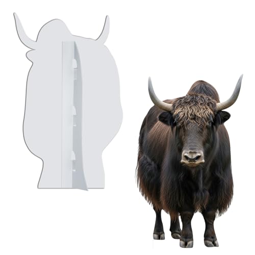 Image of Yak 1FT Life Size Cardboard Cutout, Fun Animal Standup, 1 PC | Yak Animal Standup Cardboard Cutout for Events, Party Decor, Birthday Photos, Photo Booth, Home, Office, Game Room, and More