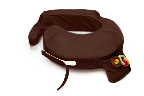 My Brest Friend Deluxe Nursing Pillow for Breastfeeding & Bottle Feeding, Enhanced Posture Support, Double Straps & Removable Extra Soft Slipcover, Chocolate