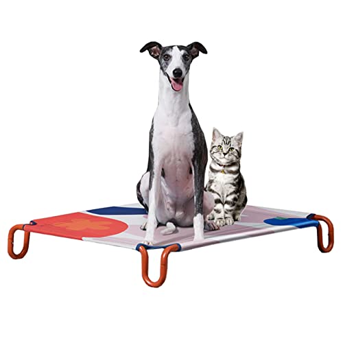 PHVRLG Cama para Mascotas Cama elevada para Perros/Gatos pequeños, medianos y Grandes con Estante de Metal, sofá para Mascotas con Peso Ligero, para Picnic, Camping, Entrenamiento, fácil de Montar