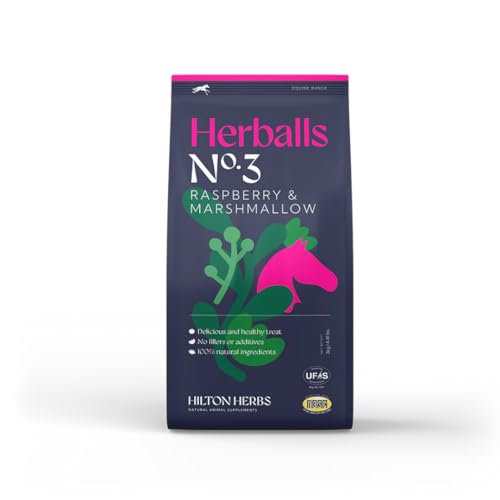 Hilton Herballs No. 3 Raspberry & Marshmallow. All-Natural Horse Treats. Tasty Reward for Horses and Ponies. No Additives or Fillers. Molasses-Free. 100% Natural Ingredients. 2kg Bag. Made in UK