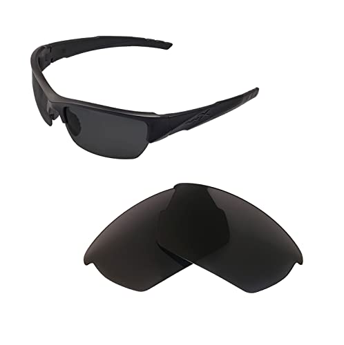 Walleva Replacement Lenses For Wiley X Valor Sunglasses - Multiple Options Available (Black - Polarized) #TOP2