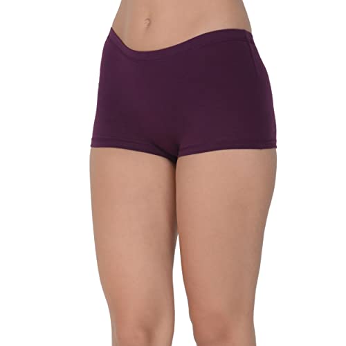 Image of EVA & JOY Women's Cotton Solid Mid-Rise Boyshort Panty