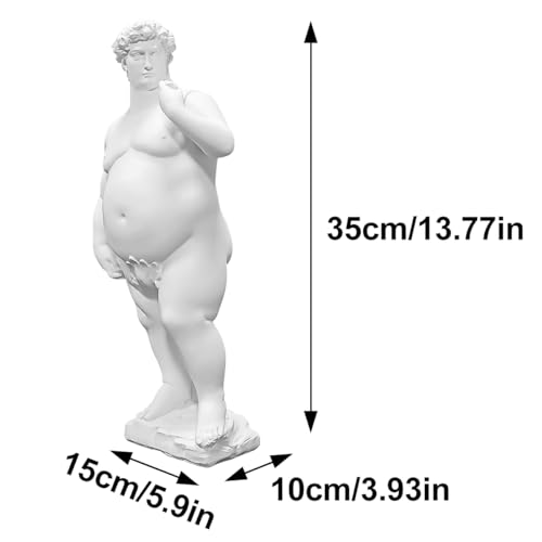 Estatua creativa de David gordo de resina de 13.78 pulgadas miniatura 2