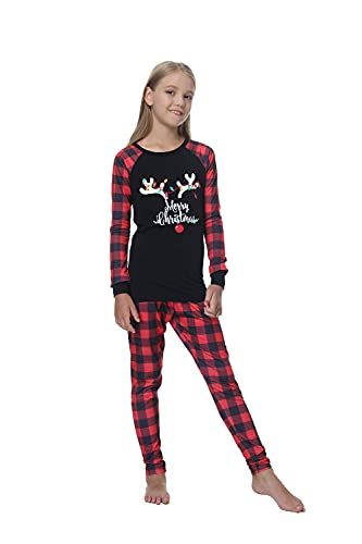 Image of VENTELAN Family Matching Christmas Pajamas Set Holiday Santa Claus Sleepwear Xmas PJS Set for Couples and Kids