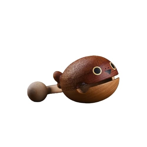 Lamantt木の魚 ストレス解消ツール クリエイティブアート 装飾品 バチ 仏教楽器 打楽器 木製 音が出るもの おもちゃ ギフト (木の魚(小))