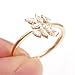 Dsnyu 14K Yellow Gold Rings for Women, Eternity Ring Smooth with Leaf Shape Moissanite Band Yellow Gold Fashion Trendy Size 8