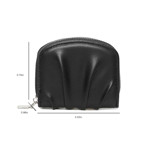Soft Leather Zipper Zero wallet With Card Slots for Women Black2