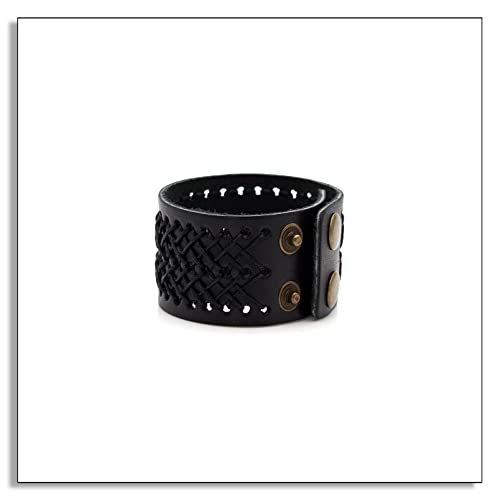 Punk Rock Adjustable Bracelet Braided Wide Leather Wristband Arm Cuff Bracelet3