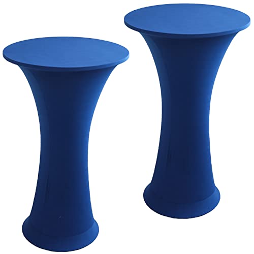 Image of Cocktail Table Covers - 2 Pack 24 inchx43 inch Highboy Tablecloth - Royal Blue