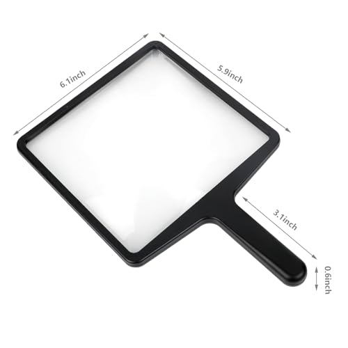 Handheld Magnifier for Reading 3X Full Page Book Magnifying Glass Lightweight for Seniors Low Vision Reading, Inspection, Exploring, Reading Small Prints, Crafting and Elderly