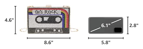 Image of Women Retro Crossbody Bag Rhinestone Fun Unique Evening Clutch Purses for Women
