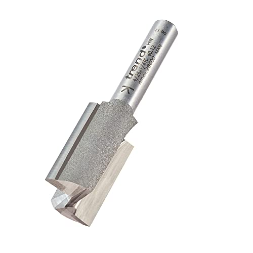 Trend Professional Straight Two Flute Router Cutter, 1/4 Inch Shank, 15.9mm Cut Diameter and 25mm Cut Length