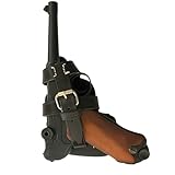 Warcraft Exports German WWII Paratrooper P08 Luger Holster Version Fallschirmjager Adjustable Leather Holster With Buckle Closure for Right Hand only
