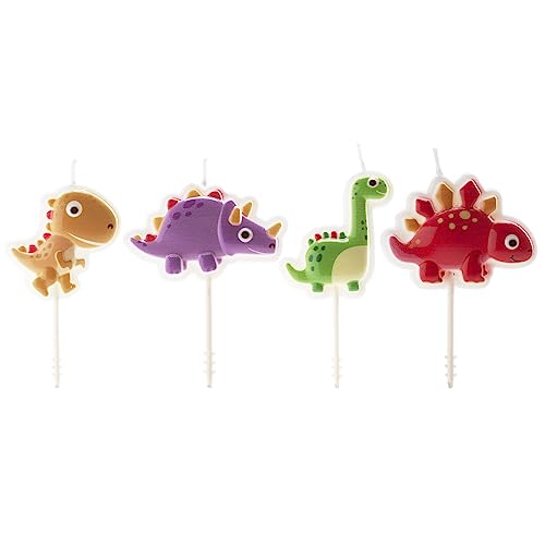 La mejor selección de Juegos de velas para comprar online. 44 Dekora - Juego de velas de cumpleaños de dinosaurio 3D para tartas infantiles, velas de cumpleaños de dinosaurio, paquete de 4
