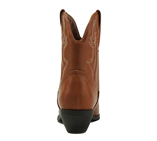 Image of Soda Women Cowgirl Cowboy Western Stitched Ankle Boots Pointed Toe Short Booties Rigging-S (Wide Fit Available)