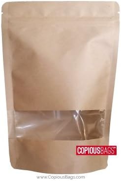 Kraft Window Stand Up Bag 5 x 8 (4 oz) - 100 Qty