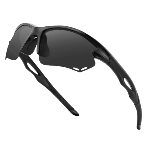 Image of BIRCEN Mens Polarized Sunglasses for Sports: TR90 Lightweight Sun Glasses Wrap Around Shades for Fishing Driving Cycling