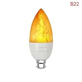Flame Light Bulbs B22 LED Flickering Flame Bulb 4 Modes with Upside Down Effect...