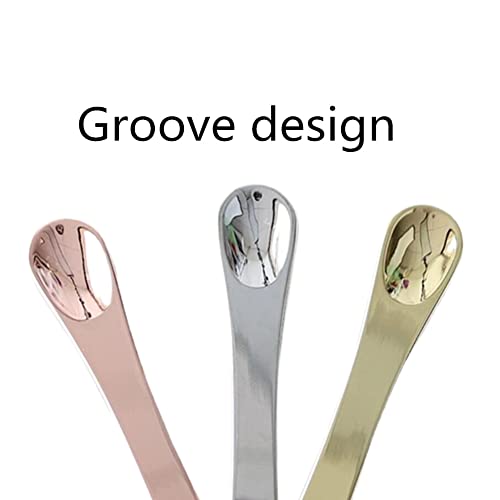 Honkenda 3 Pcs Metal Makeup Spatula Spoon, Reusable Mini Cosmetic Beauty Scoop For Facial Cream, Lotions, Moisturizers, Face Mask (Gold, Silver, Rose Gold) #TOP2