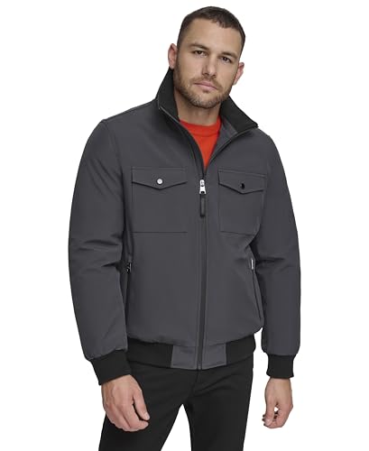 Image of Calvin Klein Men's Flextech Solid Bomber Jacket
