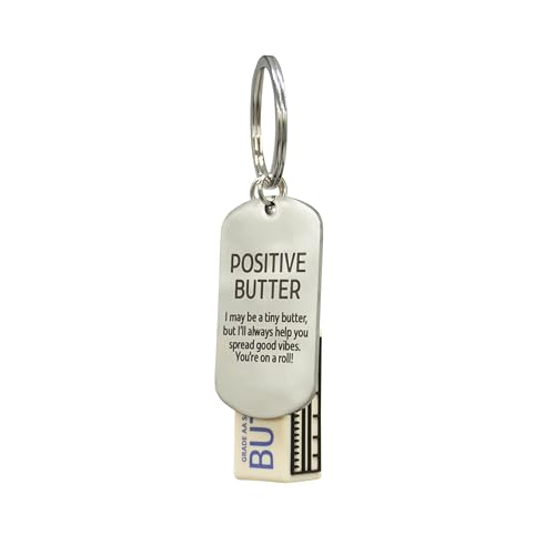 GOOFBALLS Keychain Bag Clip Positive Butter Cute Inspirational Keychain Fun Bag Charm Gift