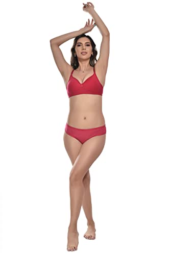 Image of FIMS - Fashion is my style Women Cotton Blend Solid Padded Non-Wired Full Coverage Seamless Bra Multicolor Pack of 6 Cup- B
