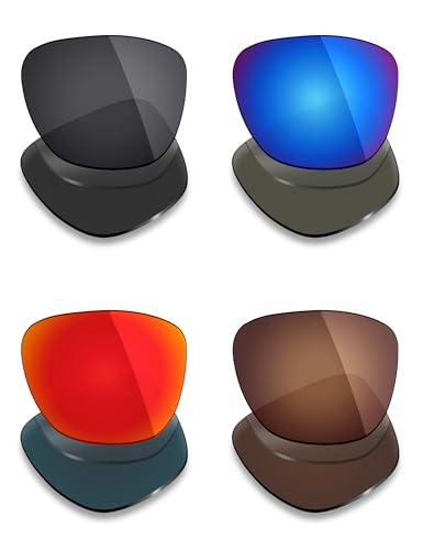 Mryok 4 Pair Polarized Replacement Lenses for Ray-Ban RB2204F 54mm Sunglass - Stealth Black/Fire Red/Ice Blue/Bronze Brown