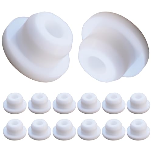 Image of 12 PCS Bathtub Jet Covers Silicone Hole Plug White Tube Plugs Waterproof Bathtub Plug Fit for 17mm Bathtub Hole