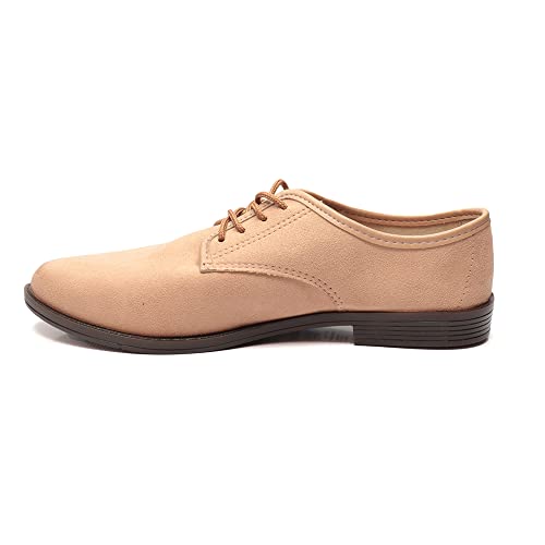 Sapato Feminino Moleca Oxford Camurça Nude 37