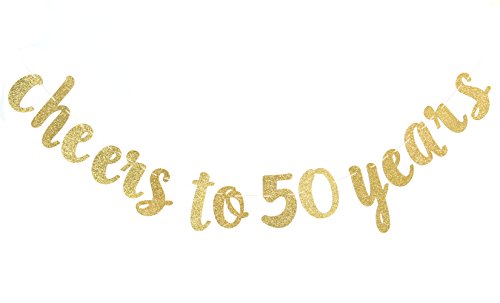 FOZEE Cheers to 50 Years Banner 50Th Anniversary Decorations