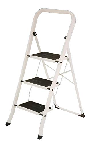 Preisvergleich Produktbild Trittleiter 3 Stufen Klapptritt Klappleiter Tritt Leiter Stahl Haushaltsleiter