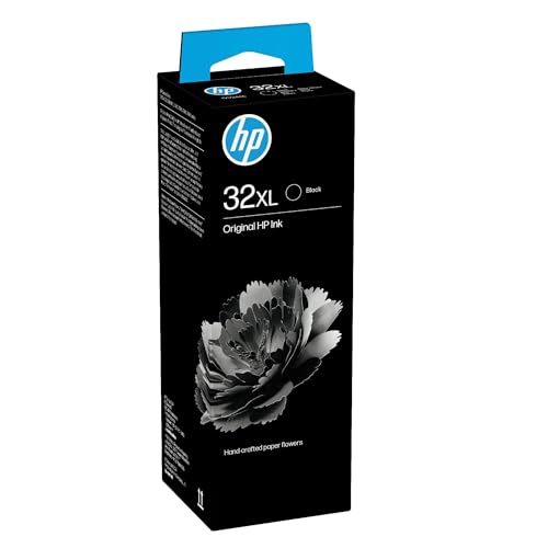 HP 32XL Noir, Bouteille d'Encre Originale, Grande Capacité