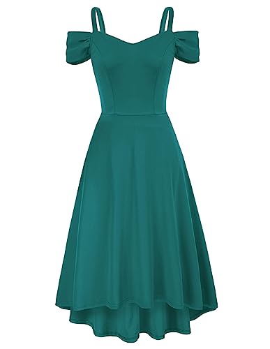 Damen V-Ausschnitt Spagehtti Träger Partykleid Elegant Cocktailkleid...