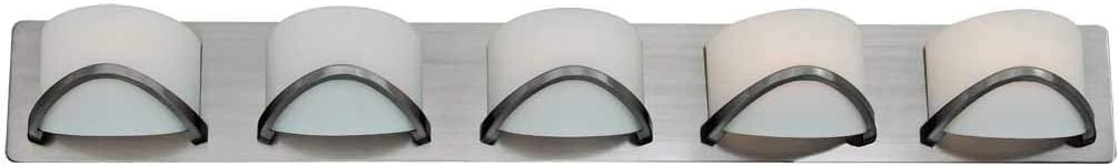 DVI Lighting DVP0555SN-OP Bathroom Vanity with Opal Glass Shades, Satin Nickel Finish