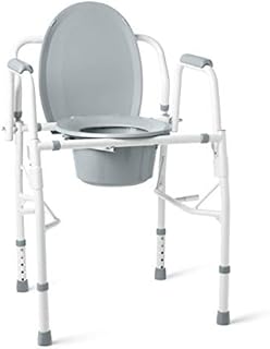 Medline Steel Drop-Arm Commode, 350 lb Weight Capacity