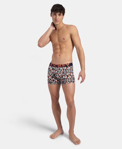 Image of Jockey FP23 Men Super Combed Cotton Elastane Stretch Printed Trunk with Ultrasoft Waistband (Prints May Vary)