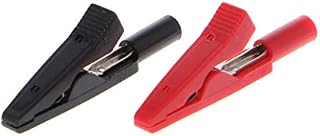 PoityA 2 Pcs Insulated Alligator Clip 2mm Banana Female Adapter Meter Test Probe