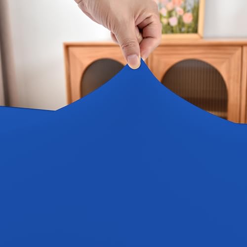 Amonsa Oval Royal Blue Fitted Tablecloth with Elastic 48x68 inch for Oval Tables Washable Stretchy Spandex Fabric Table Cover Cloth Not Vinyl Table Protector by Amonsa - Used condition - Image 3