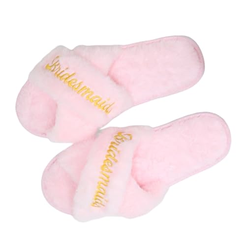 kmgfsd   1 par de pantuflas de despedida de soltera, cómodas damas de honor para fiestas de novia, boda, calzado de novia esencial, B, talla única