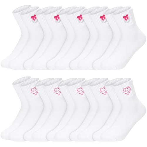 Image of Eurzom 10 Pairs Socks Womens Crew Elastic Ankle Length Cotton Socks Aesthetic Cute Lightweight Low Cut Gifts for Women