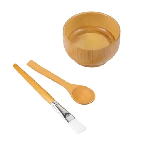 3Pcs facial care tools face applicator face brush applicator makeup brush stick facial stirring stick DIY makeup tool kit facial bowl the face stirring rod Miss Eco-friendly Bamboo