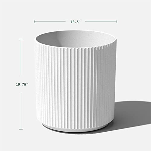 Image of Veradek Demi 20 in. Round White Plastic Planter DMV20W