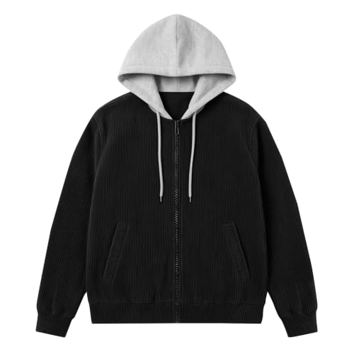 Women Full Zip Hooded Corduroy Jacket Long Sleeve Casual Hoodie Cardigan - image 5