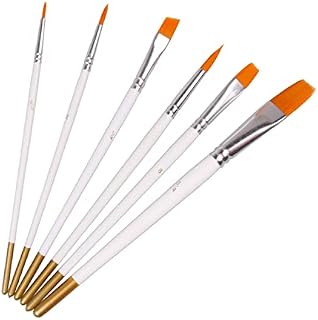 Nylon Paint Brushes 6PCS Paint Brush Set,Nylon Acrylic Paint Brushes,Gouache Paint Brushes for Art/Gouache Paint Brushes for Art Painting(White)