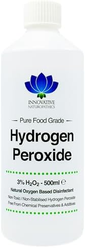 Food Grade Hydrogen Peroxide - Purest Grade 3% - 500ml - Unstabilized and Additive Free - 10 Vols