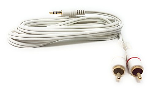 Maincore 2m Long White 3.5mm Jack to 2 x RCA Twin Phono Y Plugs/Stereo Audio Cable (Available in 1.2m 2m 3m 5m) (2m)