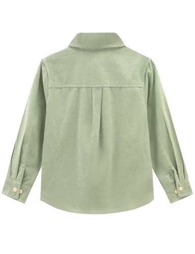 Spring&Gege Boys' Long Sleeve Chambray Shirt Casual Cotton Woven Button Down Shirt with Two Pockets2