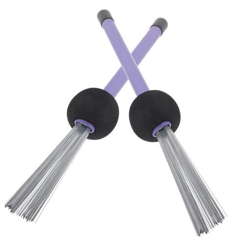 Wakauto 2pcs Drum Brush Set Steel Wire Drum Brush Sticks for Accessories and Parts