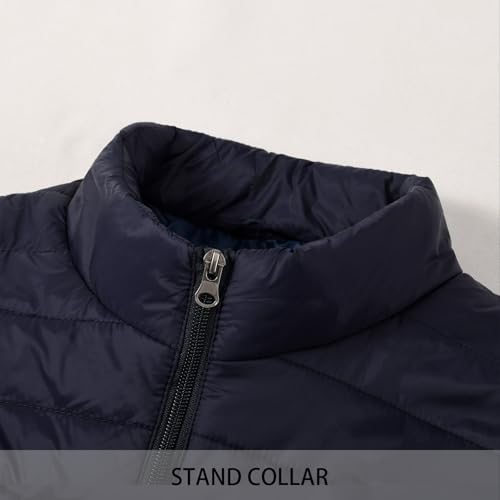 Image of MADHERO Mens Puffer Jacket Packable Lightweight Water-Resistant Stand Collar Down Alternative Puffy Outerwear Coat