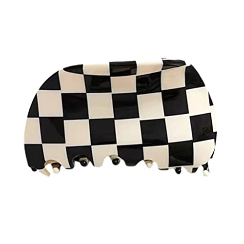 FRLUYNG Haarklammer Große Claw Clip rutschfeste Kunststoff Haarspangen Damen Schwarz und Weiß Gitter Haarspangen Kariert Druck Haarkrallen Kariert Muster Haarklammern Cover